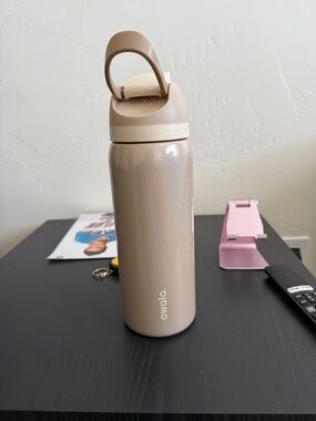 Owala Pink-Tan Stainless Water Bottle with Carry Handle